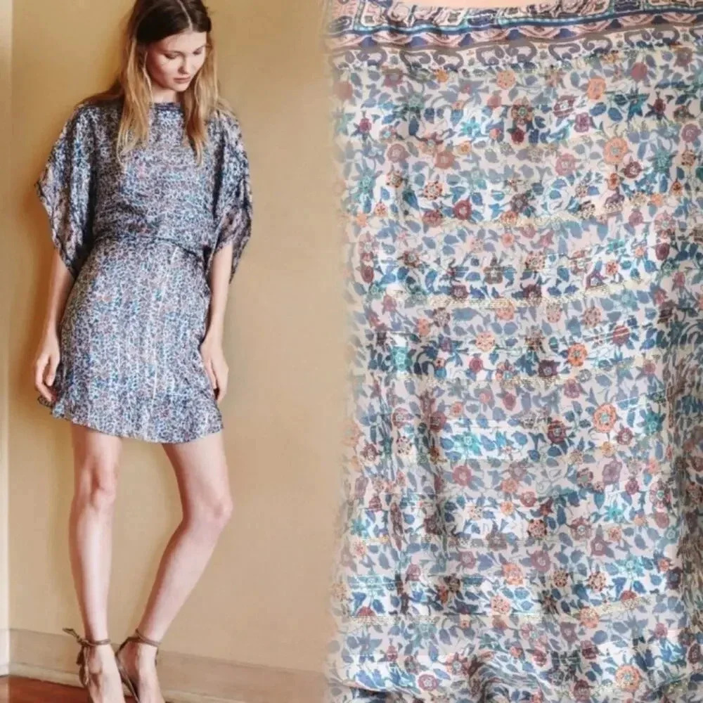 Joie Sofinne Silk Blend Dress Floral Gold S NWT